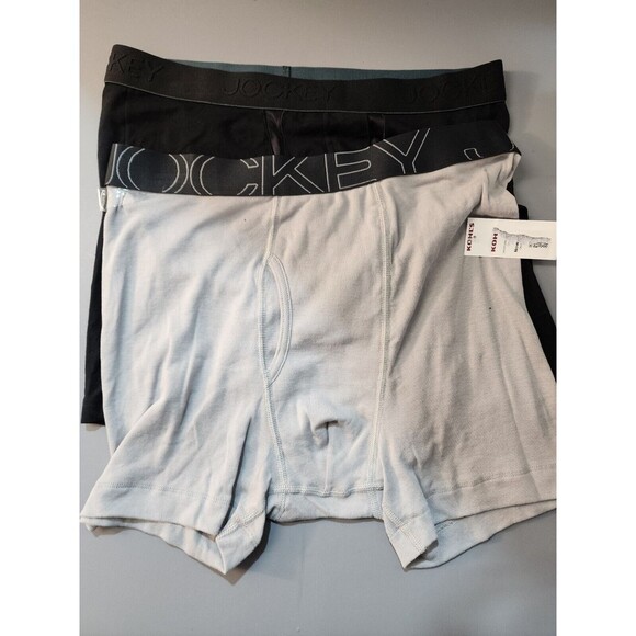 2 Jockey Boxer Brief Medium Stay New Elastic Waist - Picture 1 of 4